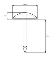 16mm Brass H16 Upholstery Nail