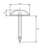16mm Brass H16 Upholstery Nail