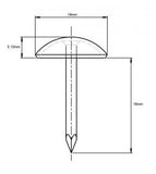 19mm Brass L19 Upholstery Nail