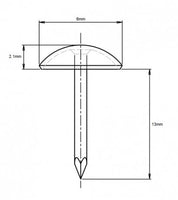 6mm Polished Brass R5 Upholstery Nail